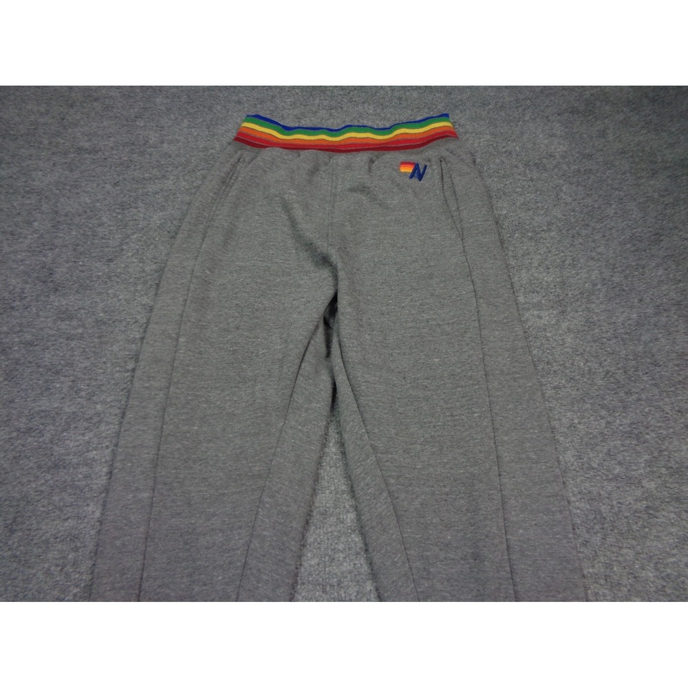 Aviator Nation Sweatpants Womens S Gray Neon Striped Classic Comfort - Picture 4 of 12